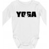 Yoga nápis - Body dojčenské s dlhým rukávom - Dlhý r. do 3 mes ( Biela )