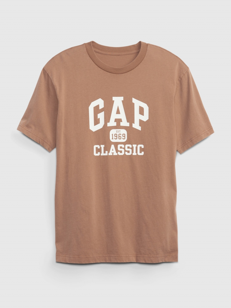 GAP pánske tričko Logo 1969 Classic Organic hnedé