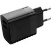 Set síťové nabíječky FIXED s 2xUSB výstupem a USB/micro USB kabelu, 1 metr, 17W Smart Rapid Charge, FIXC17N-2UM-BK