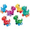 Naťahovací dinosaurus na kolieskach 10cm - fialová
