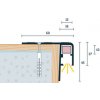Schodová lišta vŕtaná strieborná matná pre LED osvetlenie 60x45 mm