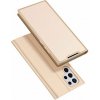 DUX DUCIS Skin Pro knižkové kožené puzdro na Samsung Galaxy S22 Ultra, zlaté