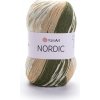 Yarn Art příze Nordic 651 zelená, karamelová a krémová