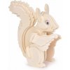 WOODCRAFT | 3D skládací dřevěná stavebnice VEVERKA | 10,5 cm | bez lepidla + vybarvi si sám