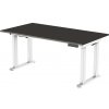 DELSO Elektrický výškovo nastaviteľný stôl STABLER PRO - 160 cm, 70 cm, Biela, Čierna