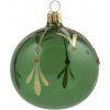 Bella Rose Sklenená vianočná ozdoba Guľa Zelená Lesk 1 Menšia