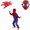 Súprava obleku Spiderman veľkosti M, LED maska a rukavica s odpaľovačom IdeallStore