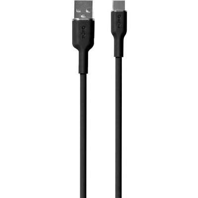 Puro PUUSBCICONBLK Soft Silicone USB-A to USB-C, 1,5m, černý