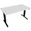 Hobis Pracovný stôl Motion, ZO, 2S, 140x70,5-120,5x80 cm, biela/čierna