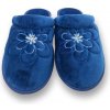 Pohodlné papuče modré s kvetom