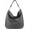 Kožená kabelka na rameno tmavošedá