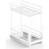 Výsuvný dvojpoličkový kôš spodný Cargo, biely 300mm