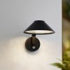 Lindby LED nástenné svetlo Capelo, čierna, kov, senzor, Ø20cm - 10036711