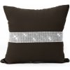Mondo Italia Obliečka na vankúš Glamour so zirkónmi tmavohnedá Hnedá 40x40 cm