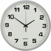 Nástenné hodiny s tichým chodom 25cm strieborné