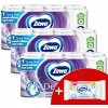Zewa Deluxe Lavender Dreams 3-vrstvový toaletný papier 3x16 roliek + darčekový mokrý toaletný papier Zewa
