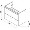 Jika MIO-N skrinka pod umývadlo 80 cm jaseň 76 x 44,8 x 58,8 cm H40J7164013421