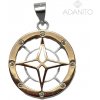 Adanito EFP0001845 Strieborný rose gold prívesok kompas so zirkónmi