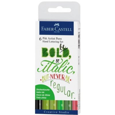 Faber-Castell 267117 Pitt Artist Pen Hand Lettering 6 ks zelenej farby