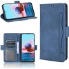 Peňaženkové kožené puzdro Calf Pattern na Xiaomi Redmi Note 10/10S - Modrá