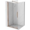 Mexen Velar sprchová zástenna posuvná Walk-in 75 x 200 cm, transparentná 8 mm, brúsená meď - 871-075-000-03-65
