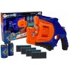LEAN TOYS Pištoľ na penové náboje s otočným zásobníkom modro-oranžový