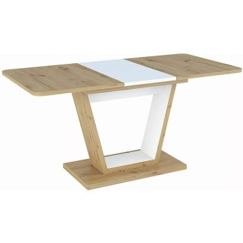 Signal Jedálenský stôl NIGEL, dub artisan / BIELA MATNÁ 120(160)X80 (D)