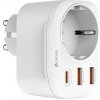 20W EU adaptér / nabíjačka DEVIA - 2x USB-A + USB-C + 230V schuko - biela