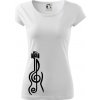 Husľový kľúč gitara - Dámske tričko Pure - S ( Biela )