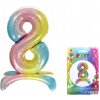 Dúha Nafukovací Balónik Číslo 8 - Veľký Party Doplnok (80cm)