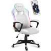 Herné kreslo Huzaro s RGB osvetlením FORCE 2.5 RGB WHITE MESH, FORCE 2.5 RGB WHITE MESH SKL18