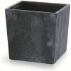 Kvetináč URBI SQUARE LOW BETON EFFECT s vložkou 24 cm - farba: antracitová - vrstva - antracit - Prosperplast