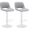 Design-Shop 2x Barová stolička Camden - koženka, biely rám - Sivá