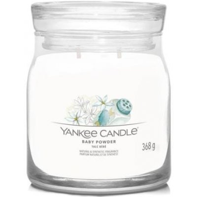 YANKEE CANDLE Baby Powder sviečka 368g / 2 knôty (Signature stredná)