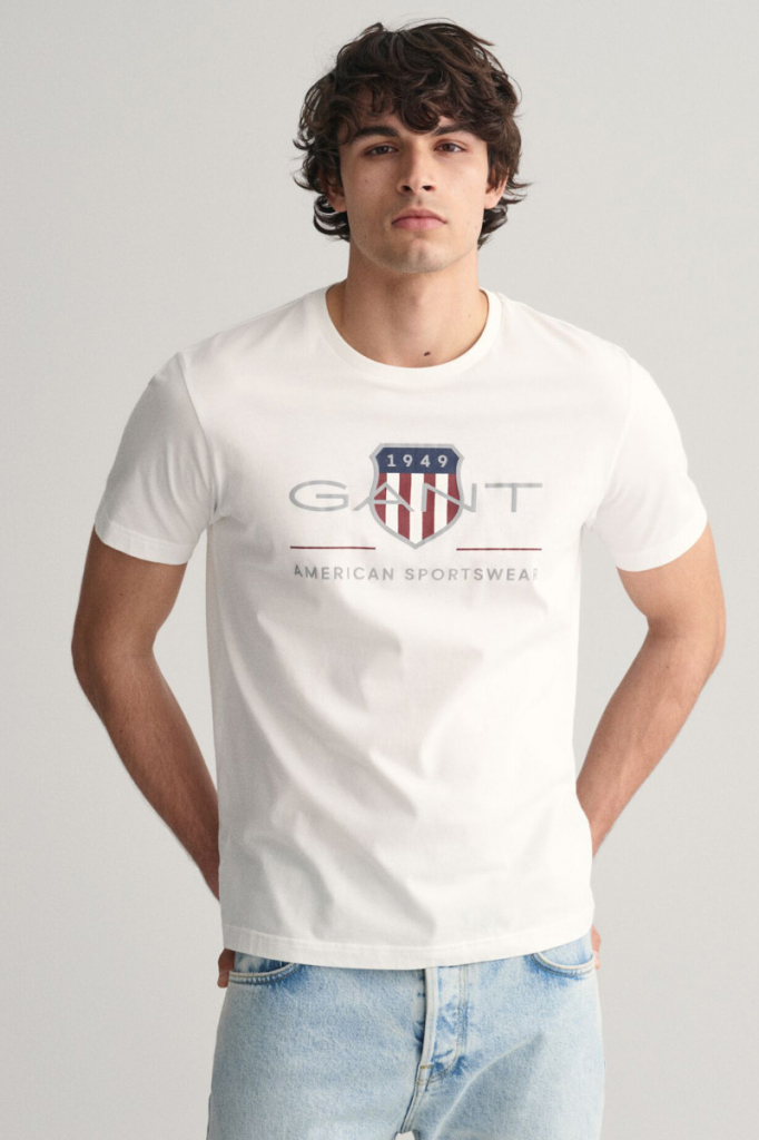 Gant tričko Reg Archive Shield SS T-Shirt biele