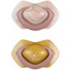 Canpol babies Set symetrických silikónových cumlíkov Light touch BONJOUR PARIS 2 ks ružový