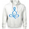 Yoga - lotus modrý (Moňas) - Oversized mikina pánska Moon - kratšia + širšia - XL ( Biela )