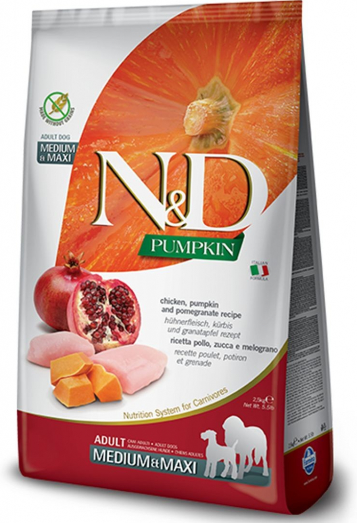 N&D dog GF Adult Medium & maxi Pumpkin chicken & pomegranate 2,5 kg