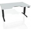 Hobis Pracovný stôl Motion Ergo, PO, 3S, 180x61-128x90 cm, sivá/čierna