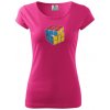 Rubikova kocka kreslená - Dámske tričko Pure - 2XL ( Purpurová )