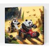Vymalujsisam.sk Maľovanie podľa čísiel - Pandie preteky Veľkosť: 50x50cm, Rám: Na plastovej doske