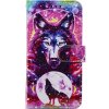 Knižkové puzdro Trendy Cross case Vlk a mesiac – Samsung Galaxy A55 5G