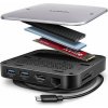 AXAGON HMC-UFO, USB 10Gbps hub, 2x USB-A, USB-C, HDMI 4k/60, RJ-45, M.2 slot, SD/mSD, audio, PD 100W, kábel USB-C 65cm (HMC-UFO)