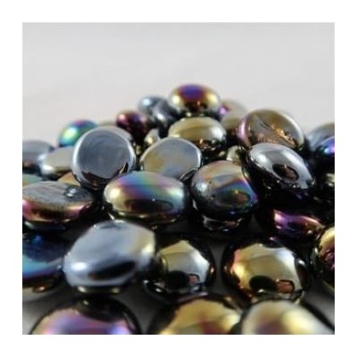 Chessex Chessex Gaming Glass Stones in Tube Iridized Opal Black