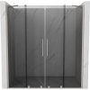 Mexen Velar Duo, posuvné sprchové dvere do otvoru 200 cm, 8mm šedé sklo, brúsená oceľ, 871-200-000-42-97