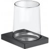 Keuco Edition 11 Pohárik na kefky a pastu s držiakom sklo/čierny chróm 11150139000