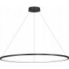 Závesná stropná lampa luster SATURNO, čierny kruh s integrovaným LED,