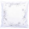 Návlek na vankúš, Vločky a Vianoce, biely, 40 x 40 cm