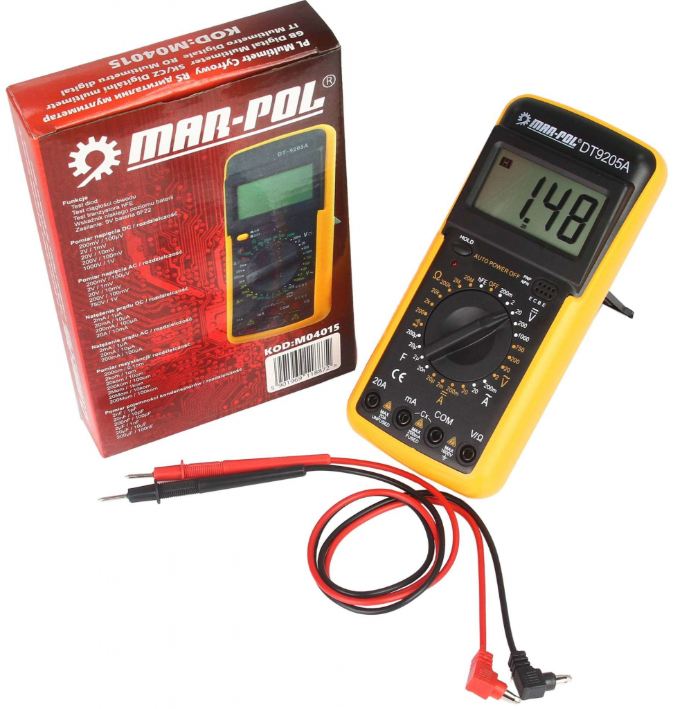 MAR-POL Digitálny multimeter DT-9205A M04015