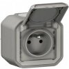 Jednozásuvka na omietku, hermetická s uzemnením IP55 LEGRAND PLEXO SIVÁ